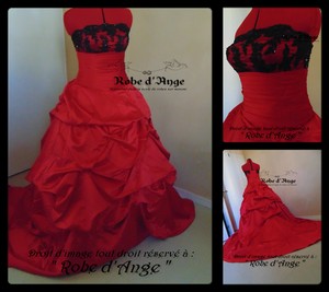 Robe de princesse rouge et noir